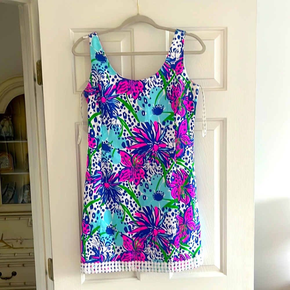 Lilly Pulitzer garden eaton shift dress blue size 4